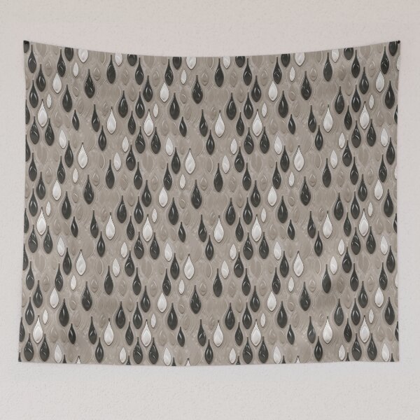 Item preview, Seamless Brown, Black, and White Raindrops Ceramic Mosaic Pattern on Beige Background, AI Generated designed and sold by drawerwalker.