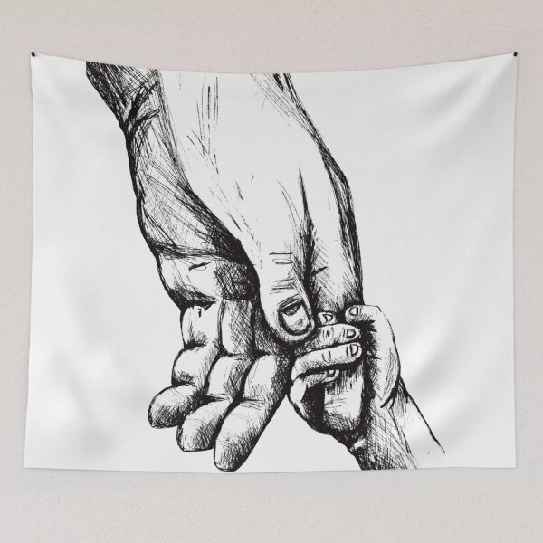 Item preview, Holding hands ink pencils artwork prints  designed and sold by Krissys-Art.