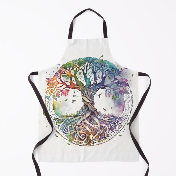 Item preview, Yggdrasil II World Tree colorful watercolors created with AI designed and sold by MKOnline.