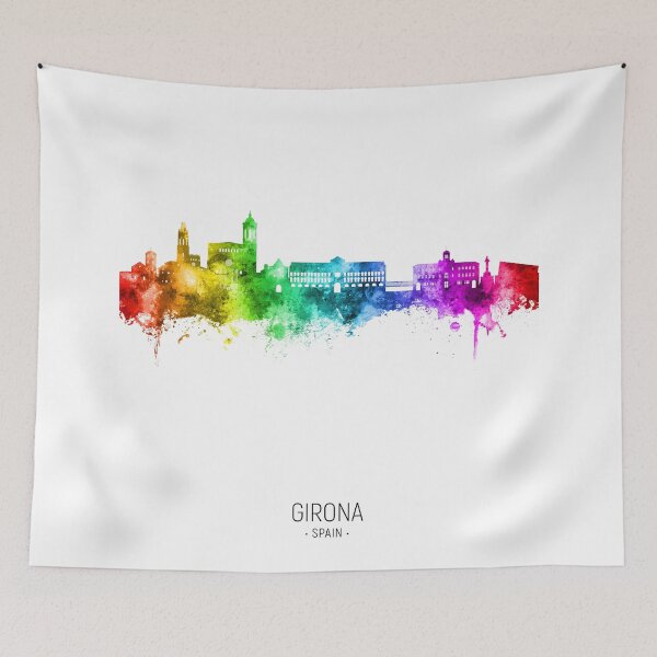 Item preview, Girona Spain Skyline designed and sold by ArtPrints.