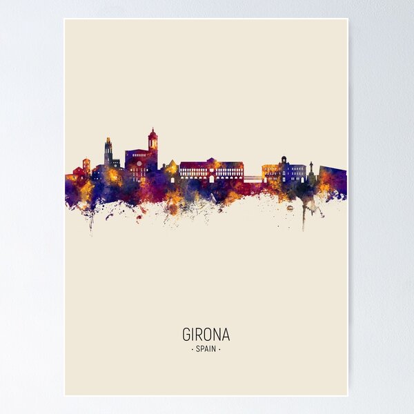 Item preview, Girona Spain Skyline designed and sold by ArtPrints.