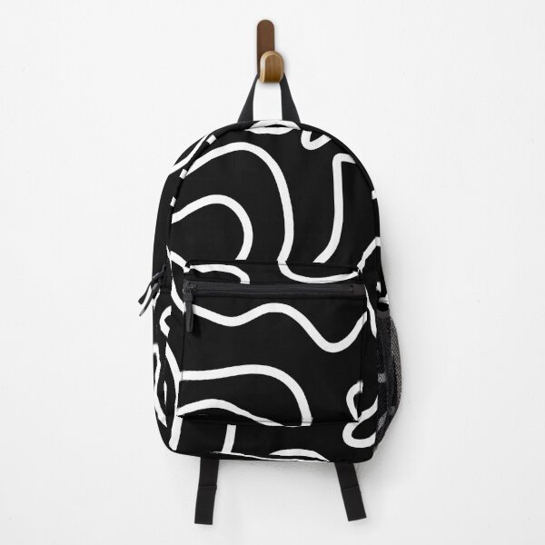 Item preview, Squiggle Maze Minimalist Abstract Pattern in White and Black designed and sold by kierkegaard.