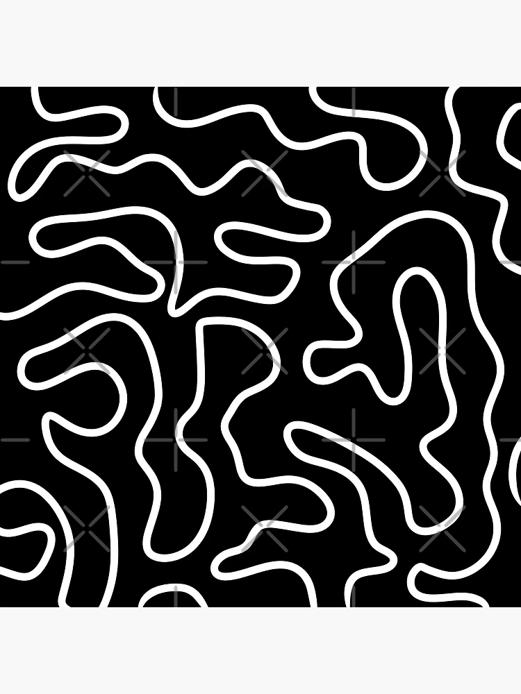 Squiggle Maze Minimalist Abstract Pattern in White and Black | Photographic  Print