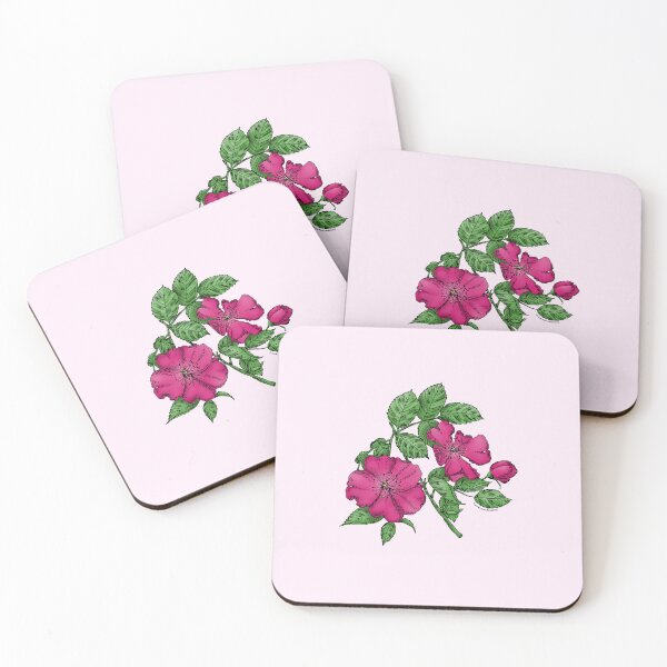 Item preview, Deep Pink Flat Rose Bloom Single 1-7 Petals Almost Flat designed and sold by Rachael Taylor.