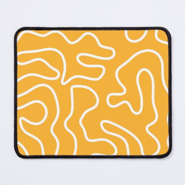 Item preview, Squiggle Maze Minimalist Abstract Pattern Mustard Yellow and White designed and sold by kierkegaard.