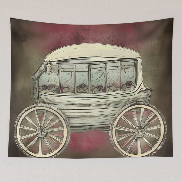 Item preview, Vintage Hearse Funeral Carriage , Pencil Sketch designed and sold by PC-artist.