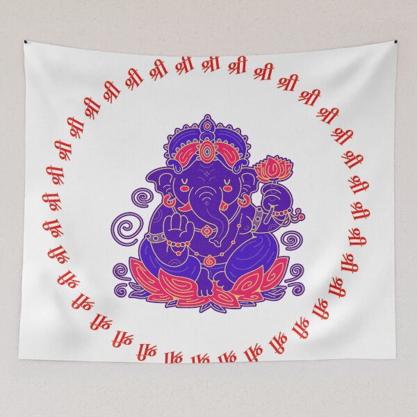 Item preview, Hindu God Lord Ganesh Illustration with Letter 'Shree' designed and sold by deepakrode7.