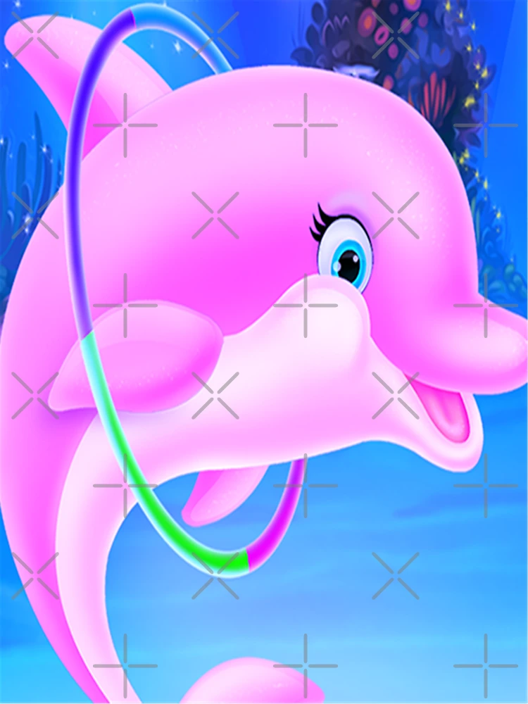 pink dolphin baby Sticker for Sale by AnnikaCobb