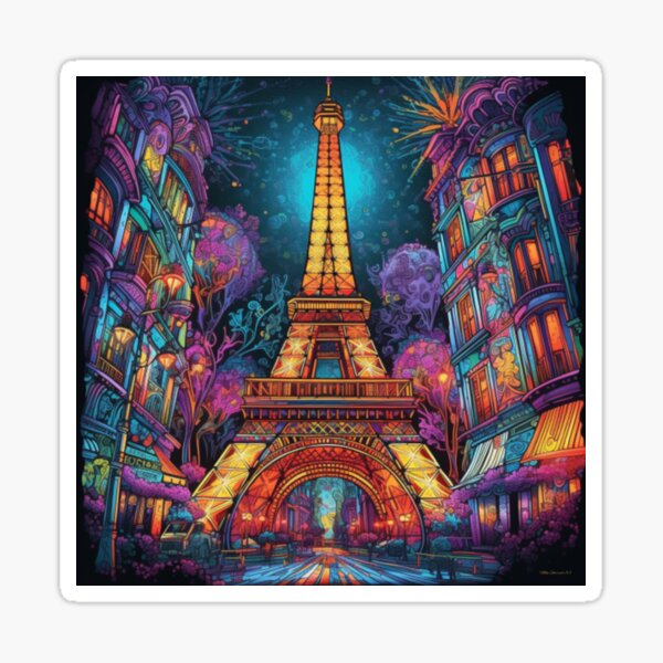 Neon Pop Places - Paris Sticker