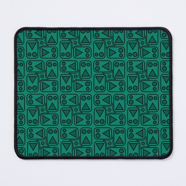 Item preview, Abstract squares with triangles and circles: Teal. designed and sold by TheScraggyBeard.