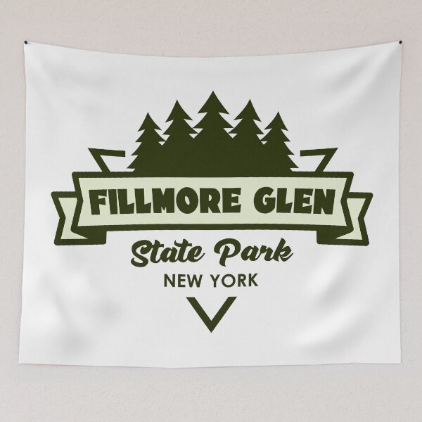 Item preview, Fillmore Glen State Park New York Trees And Ribbon designed and sold by bivenart.
