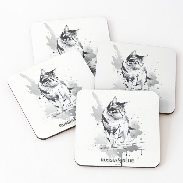Item preview, Russian blue cat brush sketch by CallisC Arts  designed and sold by CallisC-Arts.