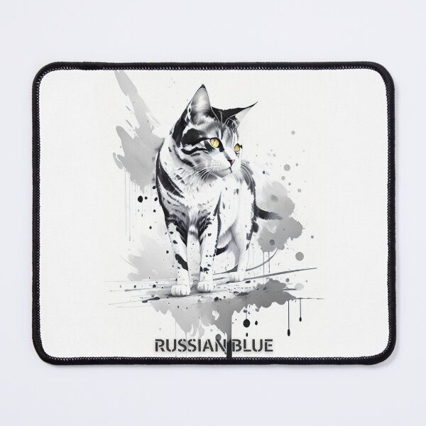 Item preview, Russian blue cat brush sketch by CallisC Arts designed and sold by CallisC-Arts.