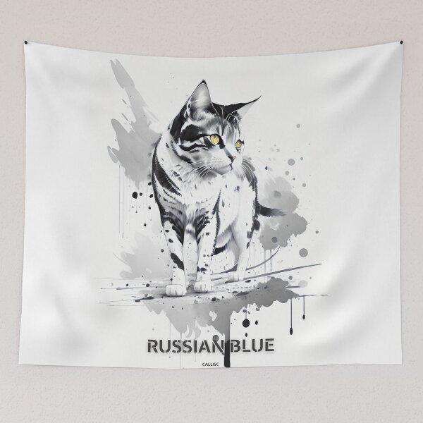 Item preview, Russian blue cat brush sketch by CallisC Arts  designed and sold by CallisC-Arts.