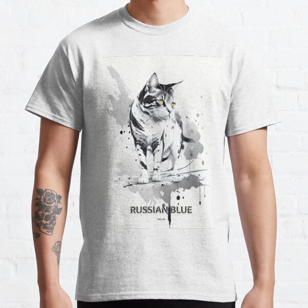 Russian blue cat outlet t shirt