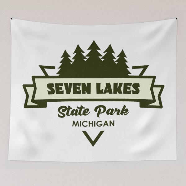 Item preview, Seven Lakes State Park Michigan Trees And Ribbon designed and sold by bivenart.