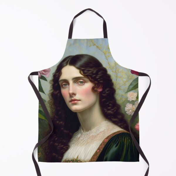 Item preview, Pre Raphaelite Oil Painting of a Beautiful Young woman with Dark Hair Brunette designed and sold by KALEIDOSCOPE UK.