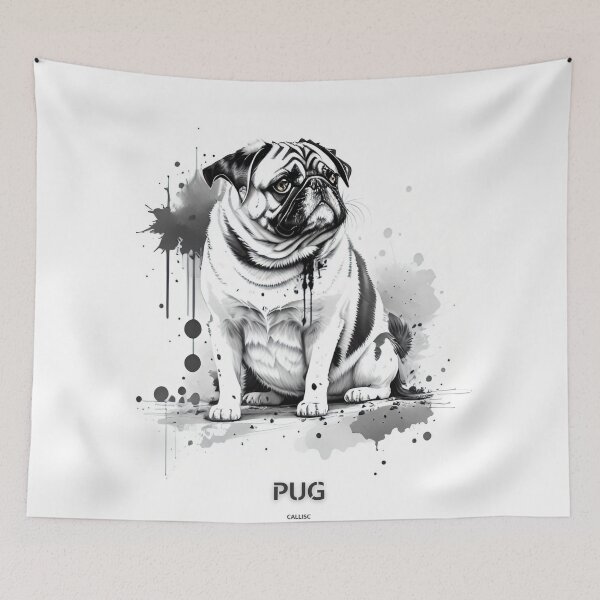 Item preview, Pug dog brush sketch by CallisC Arts  designed and sold by CallisC-Arts.