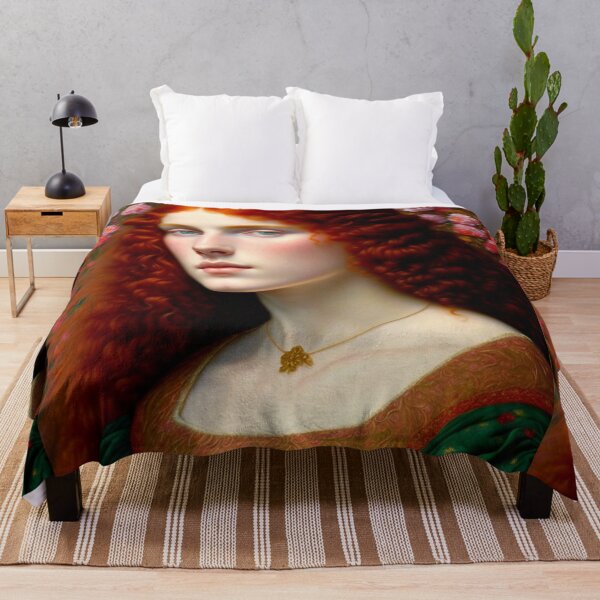 Item preview, Pre Raphaelite Oil Painting of a Beautiful Red Haired Young Woman designed and sold by KALEIDOSCOPE UK.