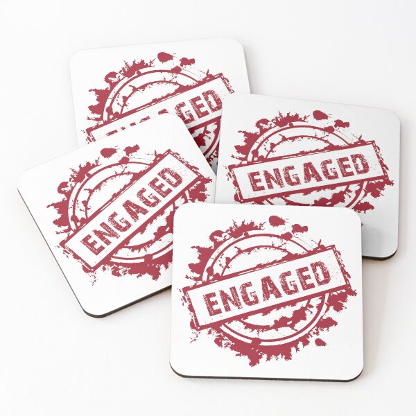 Item preview, Funny Red ENGAGED Stamp Mark Design designed and sold by origoo.