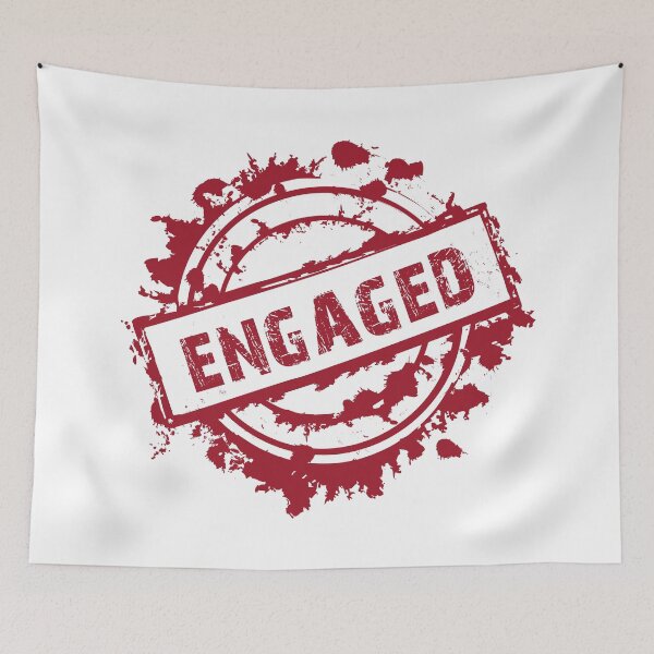 Item preview, Funny Red ENGAGED Stamp Mark Design designed and sold by origoo.