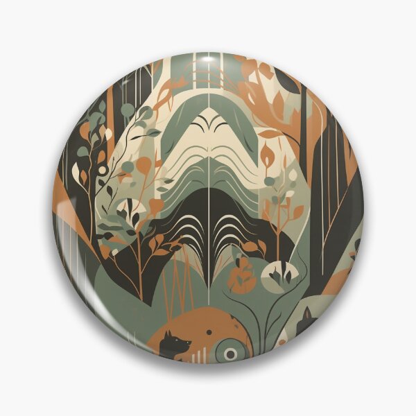 Item preview, Enchanting Art Deco Forest Print, Nature Lover's Wall Art, Earthy Tones, Indonesian Art Inspired, Animal Mural Illustration, 4:5 Ratio designed and sold by stateofhuman.