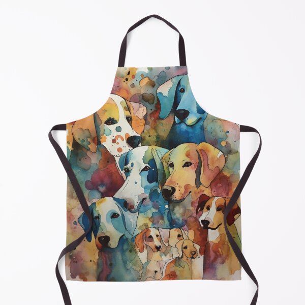 Item preview, Canine Extravaganza - Watercolor Dogs, Colorful 16" x 20" Artwork, Abstract Whispers, Bold Shadows, Amber, Aurora Punk Inspired, Home Decor designed and sold by stateofhuman.