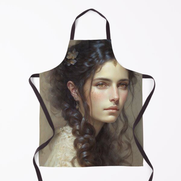 Item preview, Oil Painting of Attractive Young Woman with Dark Curls and Brown Eyes designed and sold by KALEIDOSCOPE UK.