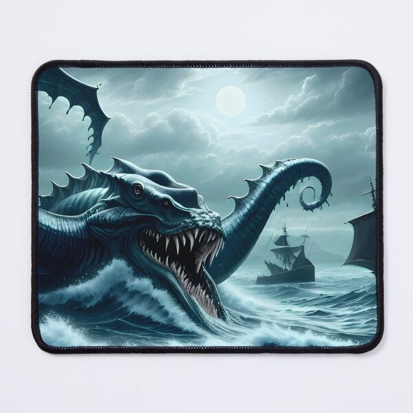 Item preview, Sea Monster Attacking Ship Under Moonlight designed and sold by worldofwhisper.