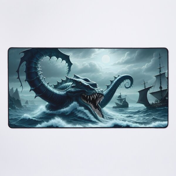 Item preview, Sea Monster Attacking Ship Under Moonlight designed and sold by worldofwhisper.