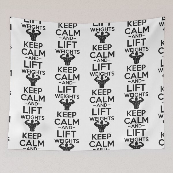 Item preview, Keep Calm and Lift Weights - Simple Black and White Lifting Quotes Sayings Meme Sarcastic Satire designed and sold by brianmiles25.