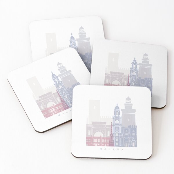 Item preview, MALAGA SKYLINE POSTER PASTEL designed and sold by paulrommer.