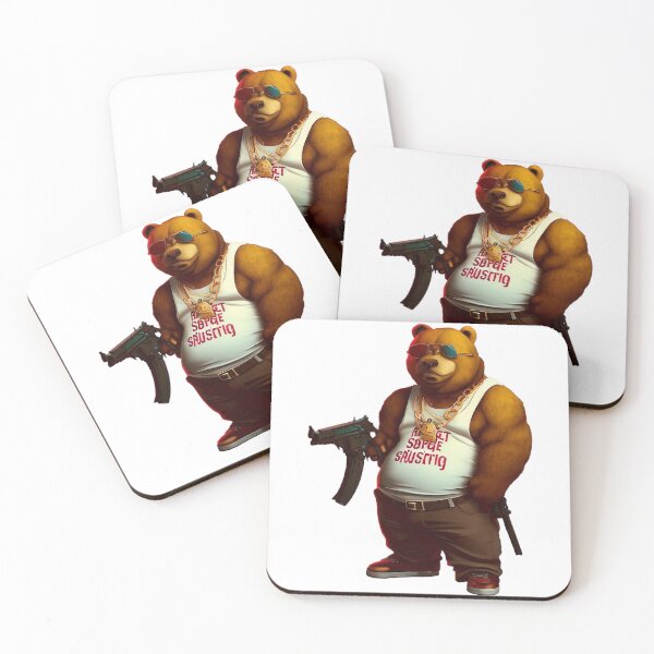 Item preview, Gangster Bear with a Weapon and a Golden Necklace designed and sold by NoursDesigner.