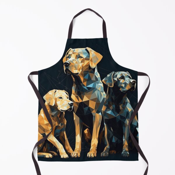 Item preview, Geometric Cubism Dogs, 16"" x 20"" Art, Dark Gold & Azure, 32k UHD, Photo-Realistic Techniques, Geometric Precision, Home Decor designed and sold by stateofhuman.