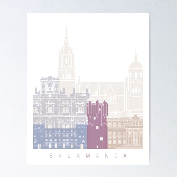 Item preview, SALAMANCA SKYLINE POSTER PASTEL designed and sold by paulrommer.