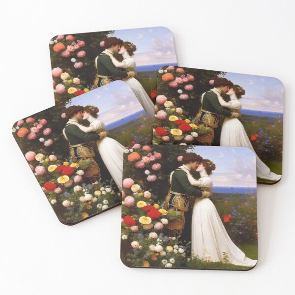 Item preview, Pre Raphaelite Oil Painting of a Young Newly Wed Couple Flowers Wedding designed and sold by KALEIDOSCOPE UK.