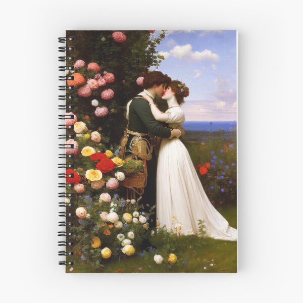 Item preview, Pre Raphaelite Oil Painting of a Young Newly Wed Couple Flowers Wedding designed and sold by KALEIDOSCOPE UK.