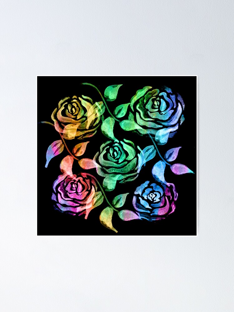 Thumbnail 1 of 3, Poster, Roses Pattern QW designed and sold by Vitta.