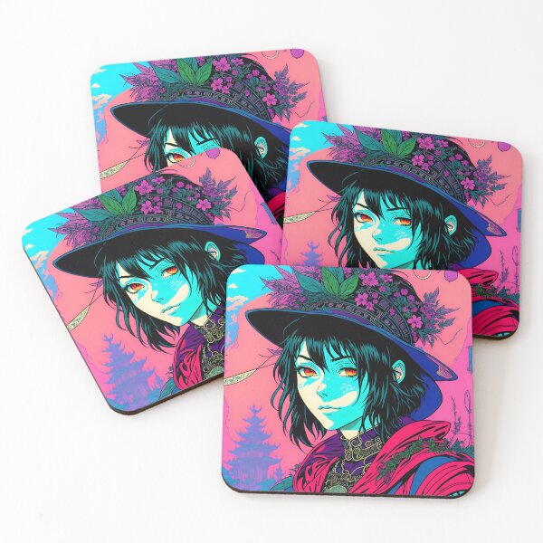 Item preview, Fashonable Manga Flower Hat Girl  designed and sold by ChicFlareAvenue.
