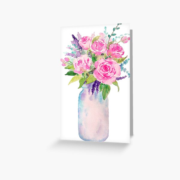 Item preview, Mason Jar with Flowers designed and sold by bemenmaher.