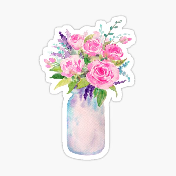 Aperçu de l'œuvre Pot Mason avec des fleurs créée et vendue par bemenmaher.