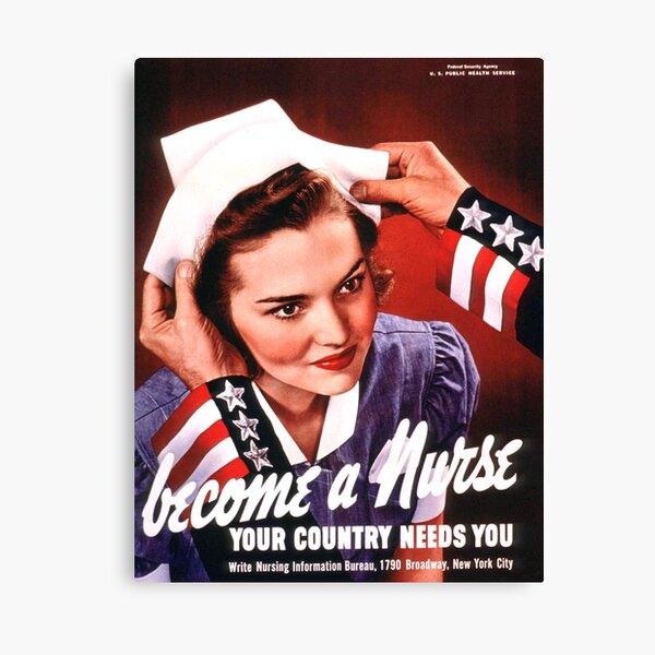 Item preview, Become A Nurse - Federal Health Service Vintage Poster designed and sold by leafsquare.