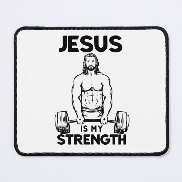 Item preview, Jesus Deadlifting - Jesus Is my Strength designed and sold by ChristlikeMerch.