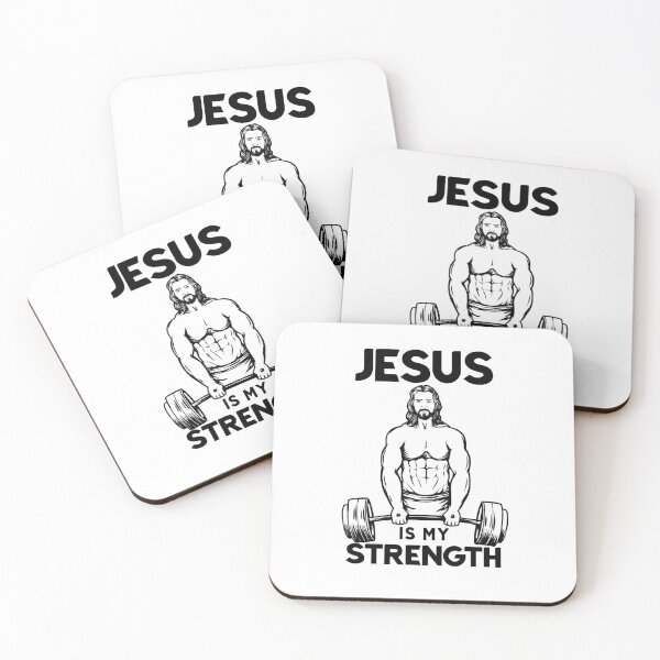 Item preview, Jesus Deadlifting - Jesus Is my Strength designed and sold by ChristlikeMerch.