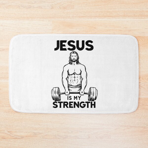 Item preview, Jesus Deadlifting - Jesus Is my Strength designed and sold by ChristlikeMerch.