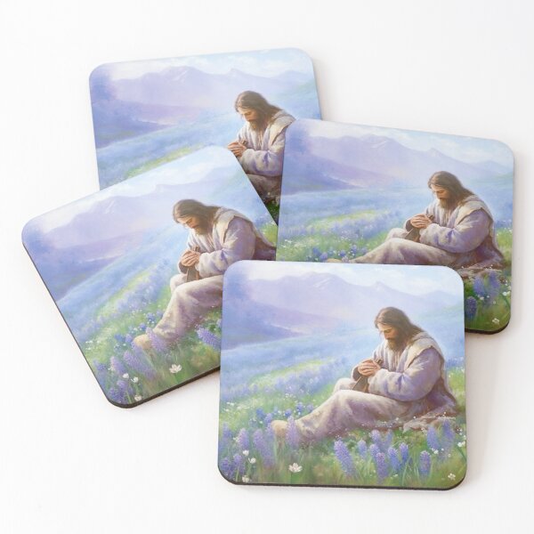Item preview, Painting of Jesus in flowers designed and sold by AIEngine.