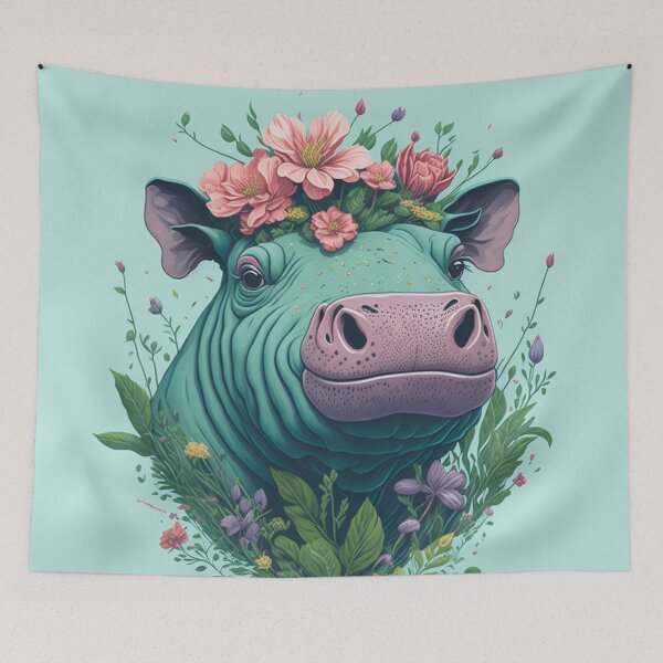 Item preview, Vintage Hippo - Cute Animal Sticker designed and sold by joejiing.