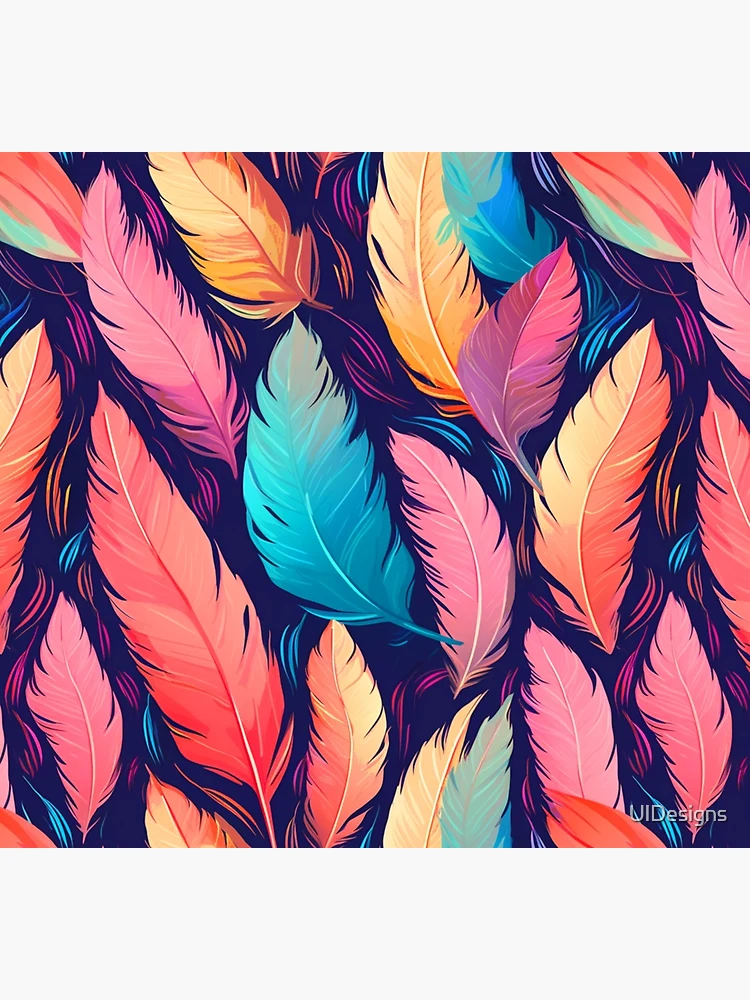 Thumbnail 5 of 5, Socks, Colorful Feather Pattern designed and sold by UlDesigns.