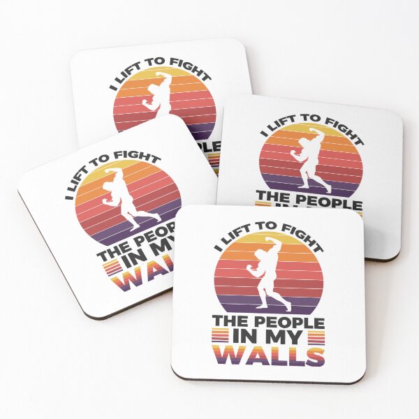 Item preview, I lift to fight the people in my walls - Simple Black and White Lifting Quotes Sayings Meme Sarcasti  designed and sold by quaxoai14.