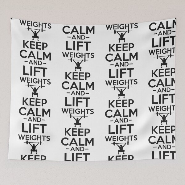 Item preview, Keep Calm and Lift Weights - Simple Black and White Lifting Quotes Sayings Meme Sarcastic Satire designed and sold by quaxoai14.